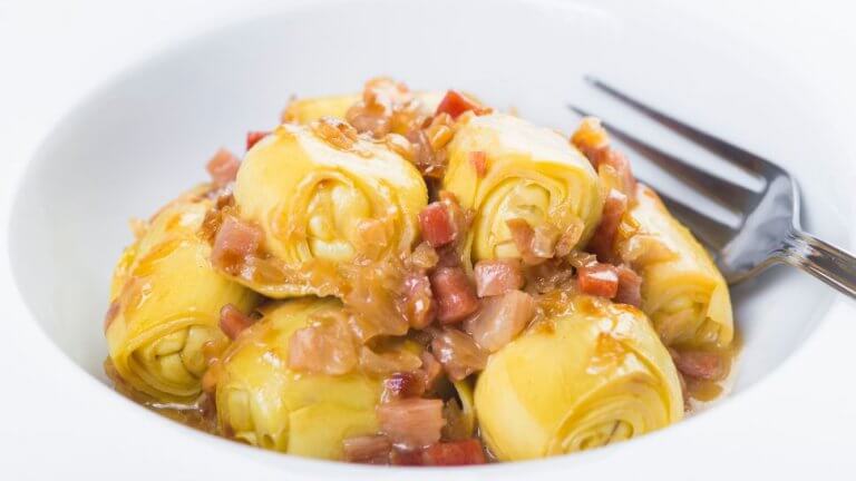 Prøv artisjokk med skinke.