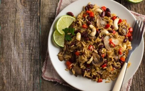 Salat med belgfrukter.