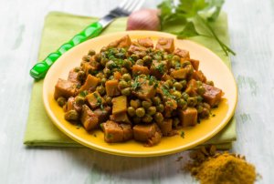 Gryterett med seitan, sopp og tomat som passer perfekt til veganere.