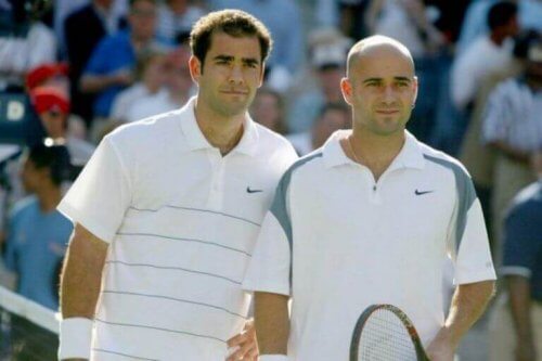 Rivaliseringer i idrett: Agassi og Sampras.