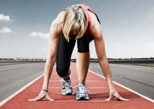 Kvinne på startstreken.